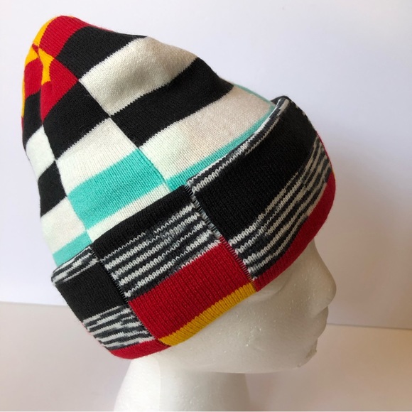 Free People Checkerboard Beanie -black NEW - Picture 4 of 9